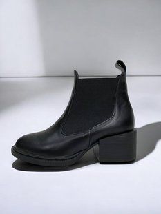 Женские ботинки черные не высокий каблук натуральная кожа NEMA 1-1 14155-41 фото