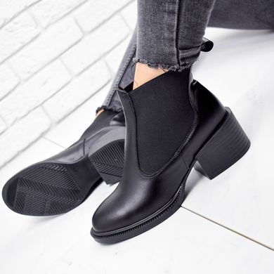 Женские ботинки черные не высокий каблук натуральная кожа NEMA 1-1, 41, деми, байка