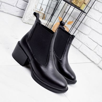 Женские ботинки черные не высокий каблук натуральная кожа NEMA 1-1, 41, деми, байка