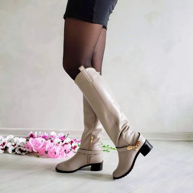 Жіночі чоботи високі з натуральної шкіри ELEN 2-3, 41, деми, байка
