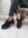 Жіночі туфлі на платформі на шнурках чорні натуральна замша SONA 1-4, 41, деми, натуральна шкіра