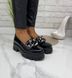 Женские туфли - лоферы на платформе с цепью натуральный лак RETRO 2-1, 41, деми, натуральная кожа