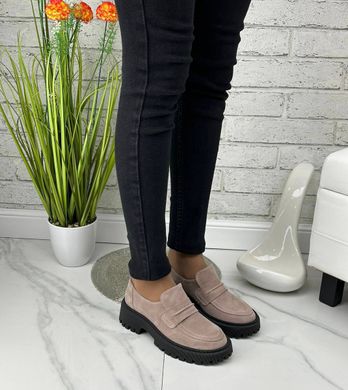 Женские туфли - лоферы на платформе натуральная замша NIKOL 1-2, 36, деми, натуральная кожа