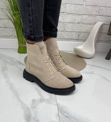 Женские ботинки на низком ходу на шнурках натуральная замша ELINA 1-3, 36, зима, набивная шерсть