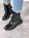 Жіночі черевики на низькому ходу на шнурках натуральний лак ELA 1-5, 36, зима, набивна вовна