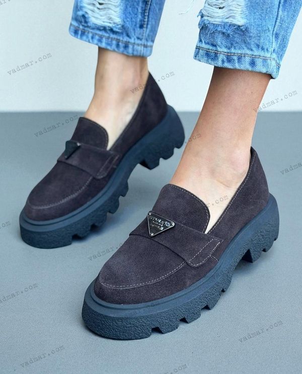 Женские туфли - лоферы на платформе натуральная замша NOKA 1-5 14500-41 фото