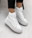 Жіночі спортивні черевики білі на платформі натуральна шкіра ALA 1-2, 36, зима, набивна вовна