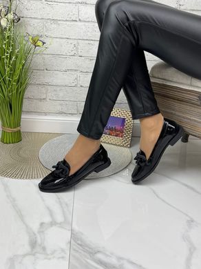 Женские туфли - лоферы с цепью натуральный лак SIRA 2-5, 41, деми, натуральная кожа