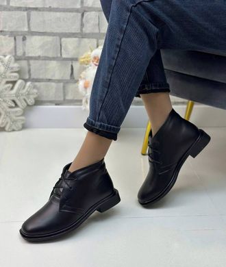 Жіночі черевики на низькому ходу на шнурках натуральна шкіра DARA 1-1, 41, деми, байка