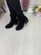 Женские ботинки черные на каблуке натуральная замша SOFA 1-2, 41, деми, байка