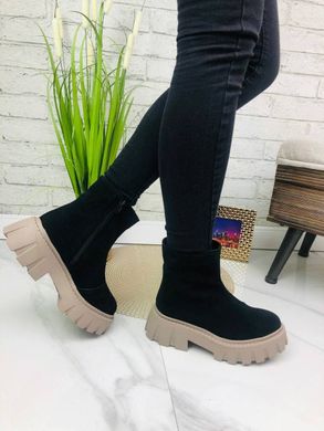 Женские ботинки на платформе черные натуральная кожа SOTA 1-4, 41, деми, байка