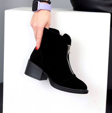 Женские ботинки не высокий каблук натуральная замша DINA 1-2, 36, зима, набивная шерсть