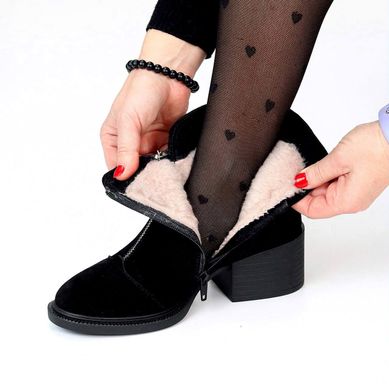 Женские ботинки не высокий каблук натуральная замша DINA 1-2, 36, зима, набивная шерсть