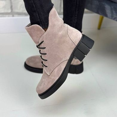 Женские ботинки на невысоком каблуке натуральная замша ALKI 1-3, 36, зима, набивная шерсть