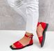 Жіночі босоніжки квадратний носок червоні натуральна шкіра BONNI 3-1, 41, літо, натуральна шкіра