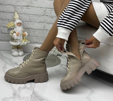 Женские ботинки на шнурках на высокой платформе натуральная кожа SOFAT 1-2, 41, деми, байка