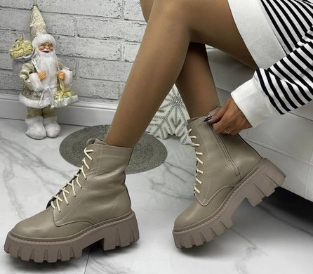 Женские ботинки на шнурках на высокой платформе натуральная кожа SOFAT 1-2, 41, деми, байка