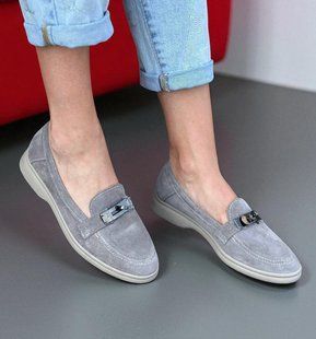 Жіночі лофери на платформі натуральна замша ZITA 1-3 13298-41 фото