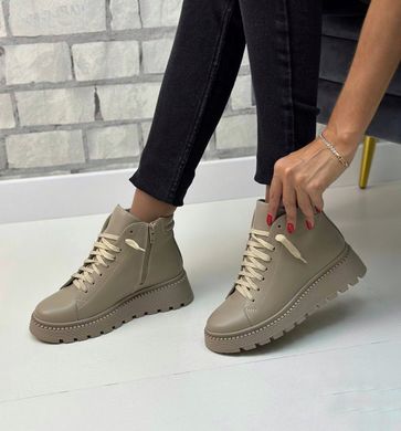 Женские ботинки на шнурках на платформе натуральная кожа DIDOS 1-3, 41, деми, байка