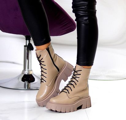 Жіночі черевики на шнурках на високій платформі натуральна шкіра SOFAT 1-2, 41, деми, байка