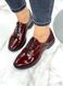 Жіночі лакові туфлі бордо на шнурках DANI 3-1, 41, деми, натуральна шкіра
