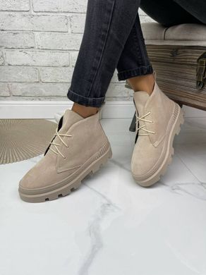 Женские ботинки на платформе на шнурках натуральная замша KIRAT 1-2, 41, деми, байка
