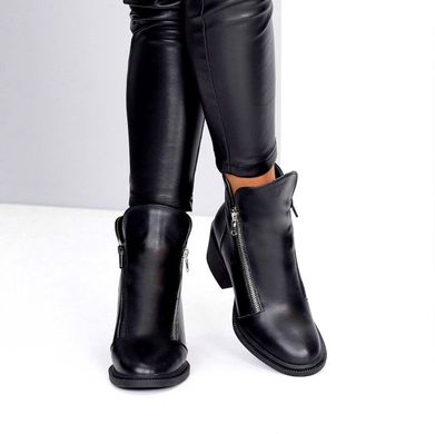 Женские ботинки черные не высокий каблук натуральная кожа DORI 1-2, 41, деми, байка