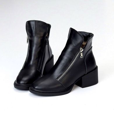 Женские ботинки черные не высокий каблук натуральная кожа DORI 1-2, 36, зима, набивная шерсть