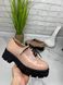 Женские туфли на платформе на шнурках бежевые натуральный лак SONA 1-6, 36, деми, натуральная кожа