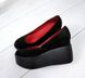 Женские туфли черные на танкетке натуральная замша MIO 1-3, 36, деми, натуральная кожа