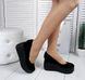 Жіночі туфлі чорні на танкетці натуральна замша MIO 1-3, 36, деми, натуральна шкіра