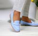Женские туфли-лоферы на низком ходу голубые натуральная кожа DAISY 3-1, 36, деми, натуральная кожа