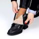 Жіночі ботильйони чорні невисокий каблук натуральна шкіра DORI 1-2, 36, зима, набивна вовна