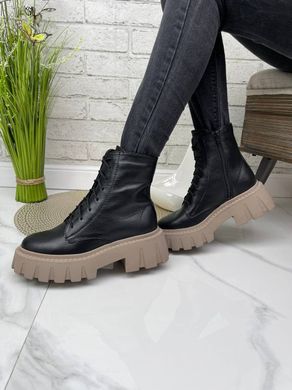 Женские ботинки на шнурках на высокой платформе натуральная кожа SOFA 1-2, 41, деми, байка