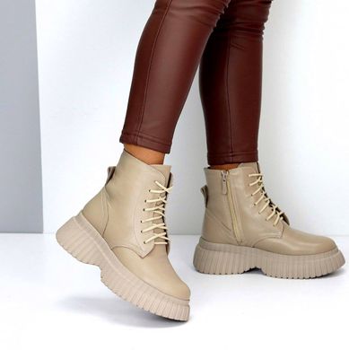 Женские ботинки на шнурках на платформе натуральная кожа OTIS 1-1, 36, зима, набивная шерсть
