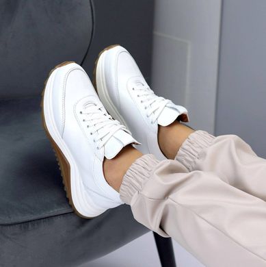 Жіночі кросівки білі на платформі натуральна шкіра BOSA 1-1, 41, деми, натуральна шкіра