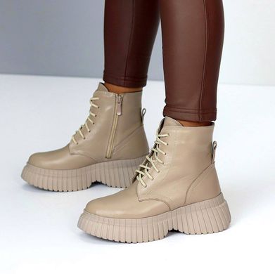 Жіночі черевики на шнурках на платформі натуральна шкіра OTIS 1-1, 36, зима, набивна вовна