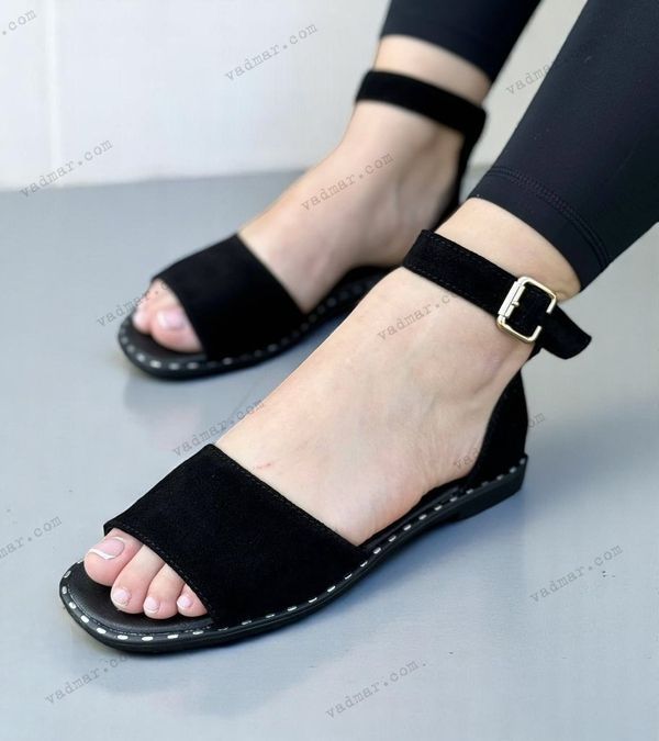 Жіночі босоніжки із закритою п'ятою чорні натуральна замша VALE 1-6 19126-41 фото
