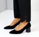 Женские туфли черные на устойчивом каблуке натуральная замша FiNa 2-1, 40, деми, натуральная кожа