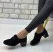 Женские туфли черные на устойчивом каблуке натуральная замша MAVA 1-5, 36, деми, натуральная кожа