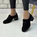Жіночі туфлі чорні на стійкому каблуці натуральна замша MAVA 1-5, 41, деми, натуральна шкіра