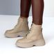 Жіночі черевики на шнурках на платформі натуральна шкіра OTIS 1-1, 36, зима, набивна вовна