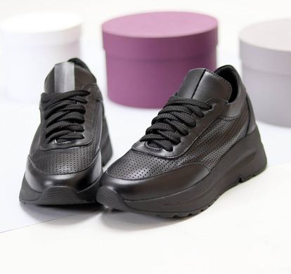 Женские кроссовки черные на платформе натуральная кожа DOPAS 1-2, 41, деми, натуральная кожа