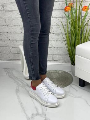 Жіночі кросівки білі натуральна шкіра на білій підошві VOVA 1-5, 36, деми, натуральна шкіра