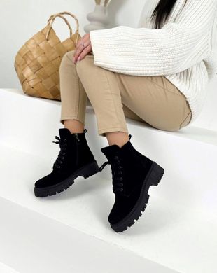 Женские ботинки на шнурках из натуральной замши ANITA 3-1, 36, зима, набивная шерсть