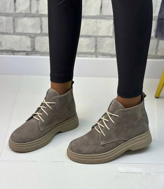 Женские ботинки на платформе на шнурках натуральная замша ANINA 1-1, 36, зима, набивная шерсть