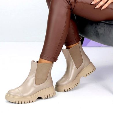 Жіночі черевики челсі на платформі зі шнурками натуральна шкіра LETICIA 1-2, 41, деми, байка