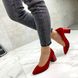 Жіночі туфлі червоні на стійкому каблуці натуральна замша TREND 2-2, 40, деми, натуральна шкіра
