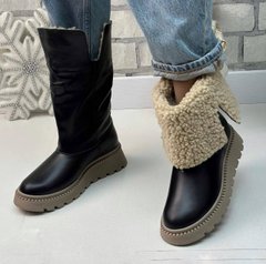 Зимові жіночі черевики з відворотами з овчини OVADI 1-1, 41, зима, набивна вовна