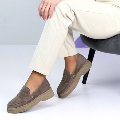 Женские туфли - лоферы на платформе натуральная замша LORI 1-2, 41, деми, натуральная кожа